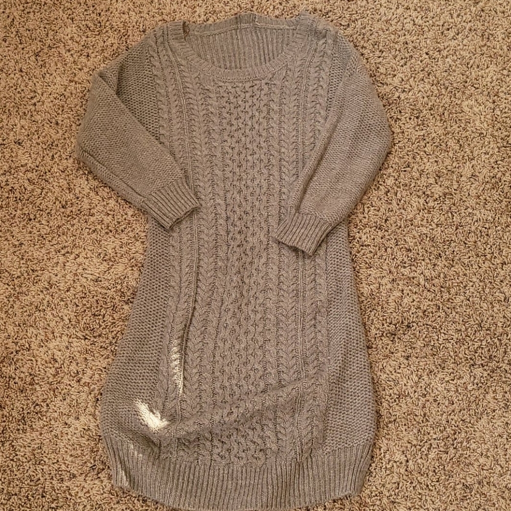 Size large tan/mauve sweater dress 3/4 sleeve